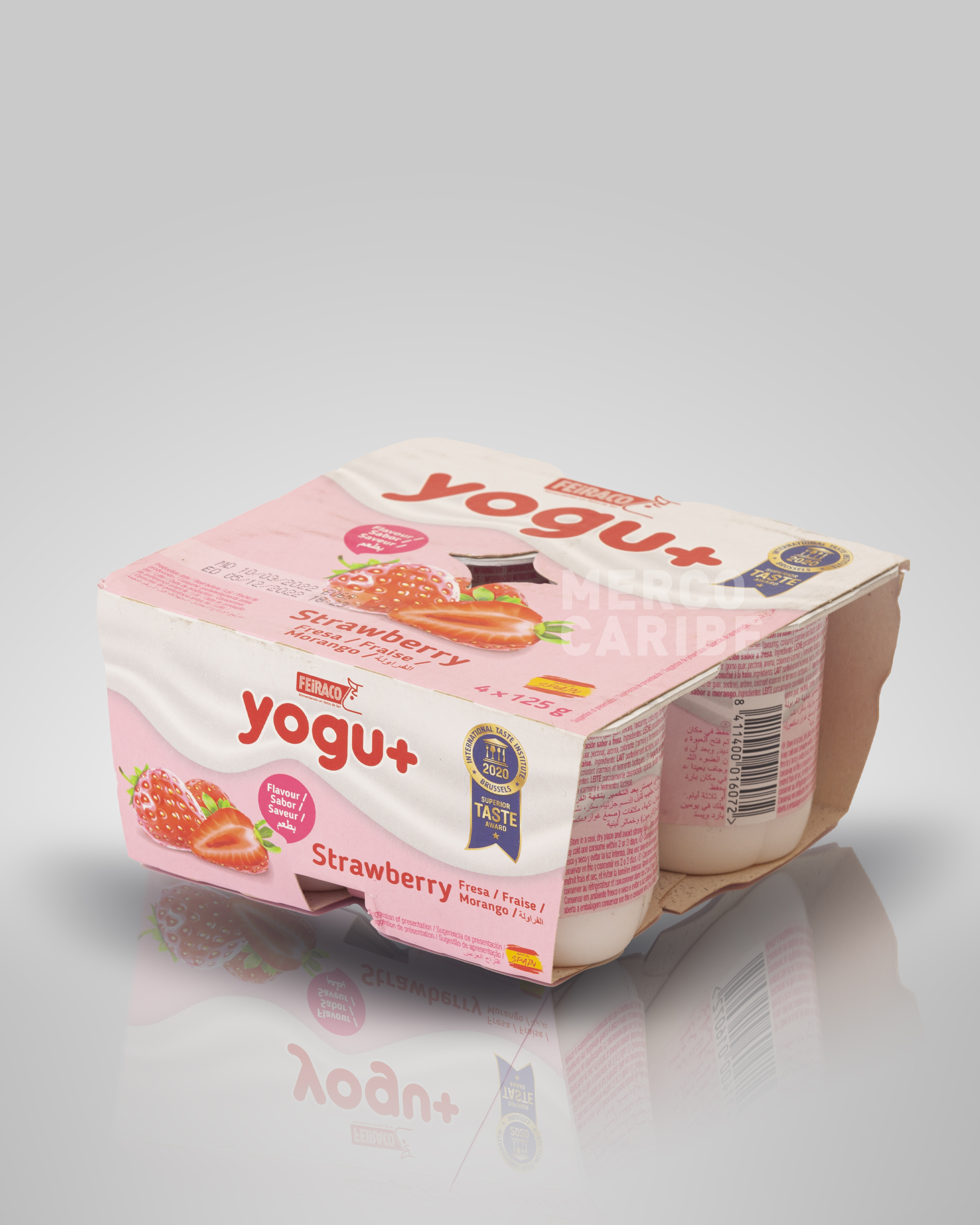 Yogur de Fresa Larga Vida (Feiraco) 125g paquete de 4u